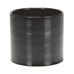 Glass Grey Ceramic Cover Pot - 16cm