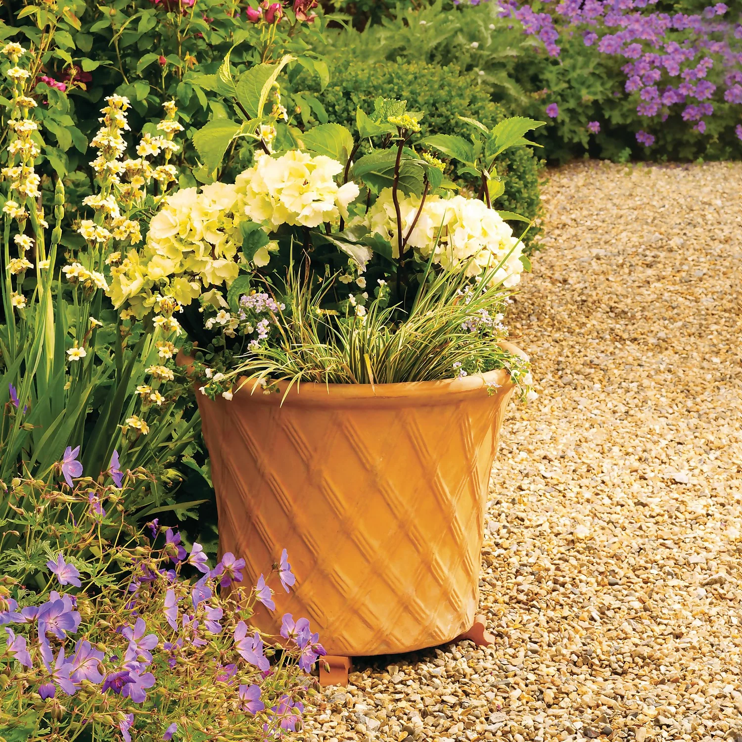 Terracotta Lattice Cone Plant Pot - 40cm 2 Terracotta Lattice Cone Plant Pot - 40cm - Image 2