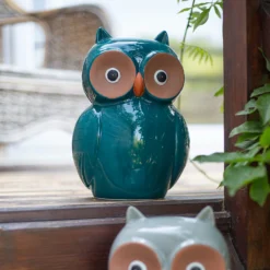 Ceramic Owl Garden Ornament - 25cm -Flowerpot Specialty Store 12890924 3344941774233010