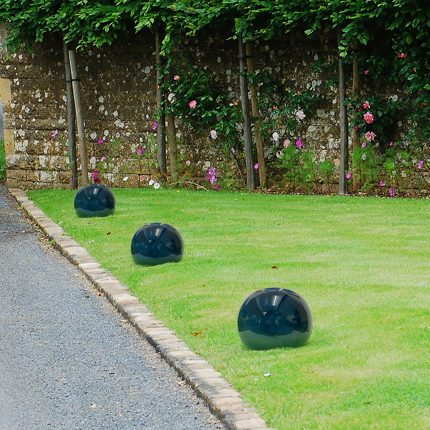 Chiswick Green Sphere Garden Ornament - 25cm 2 Chiswick Green Sphere Garden Ornament - 25cm - Image 2