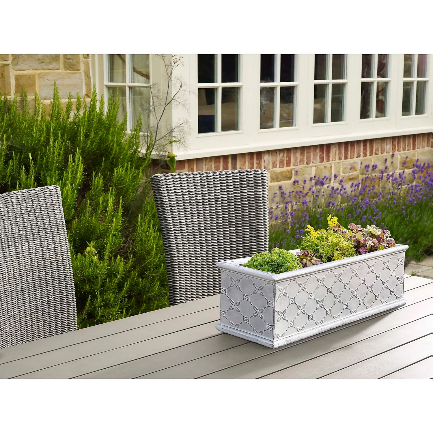Mayfair Antique White Trough - 55cm 2 Mayfair Antique White Trough - 55cm - Image 2
