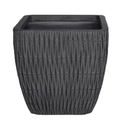 House Beautiful Roma Weave Charcoal Square Pot - 37cm