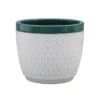 House Beautiful 2 Tone Teal Rim Egg Pot - 20cm
