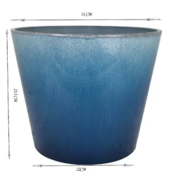 Glazed Finish Blue Planter - 30cm -Flowerpot Specialty Store 13190803 1774926228735834