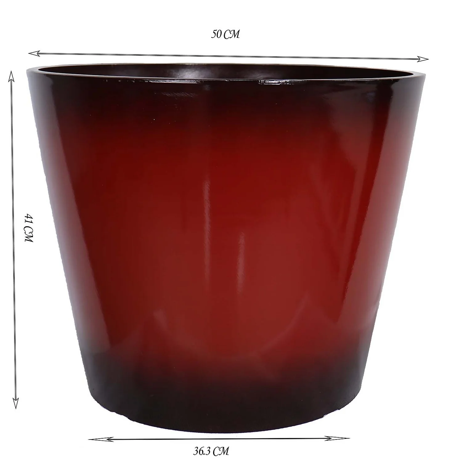Glazed Finish Red Planter - 50cm 2 Glazed Finish Red Planter - 50cm - Image 2