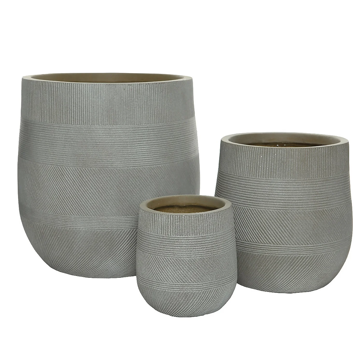 Liam Round Stripe Planter - Medium 4 Liam Round Stripe Planter - Medium - Image 4
