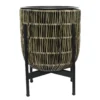Kate Round Rattan Planter With Legs - Large