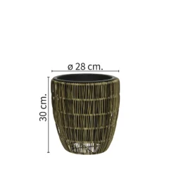 Kate Round Rattan Planter - Medium -Flowerpot Specialty Store 13222499 8384934511132339