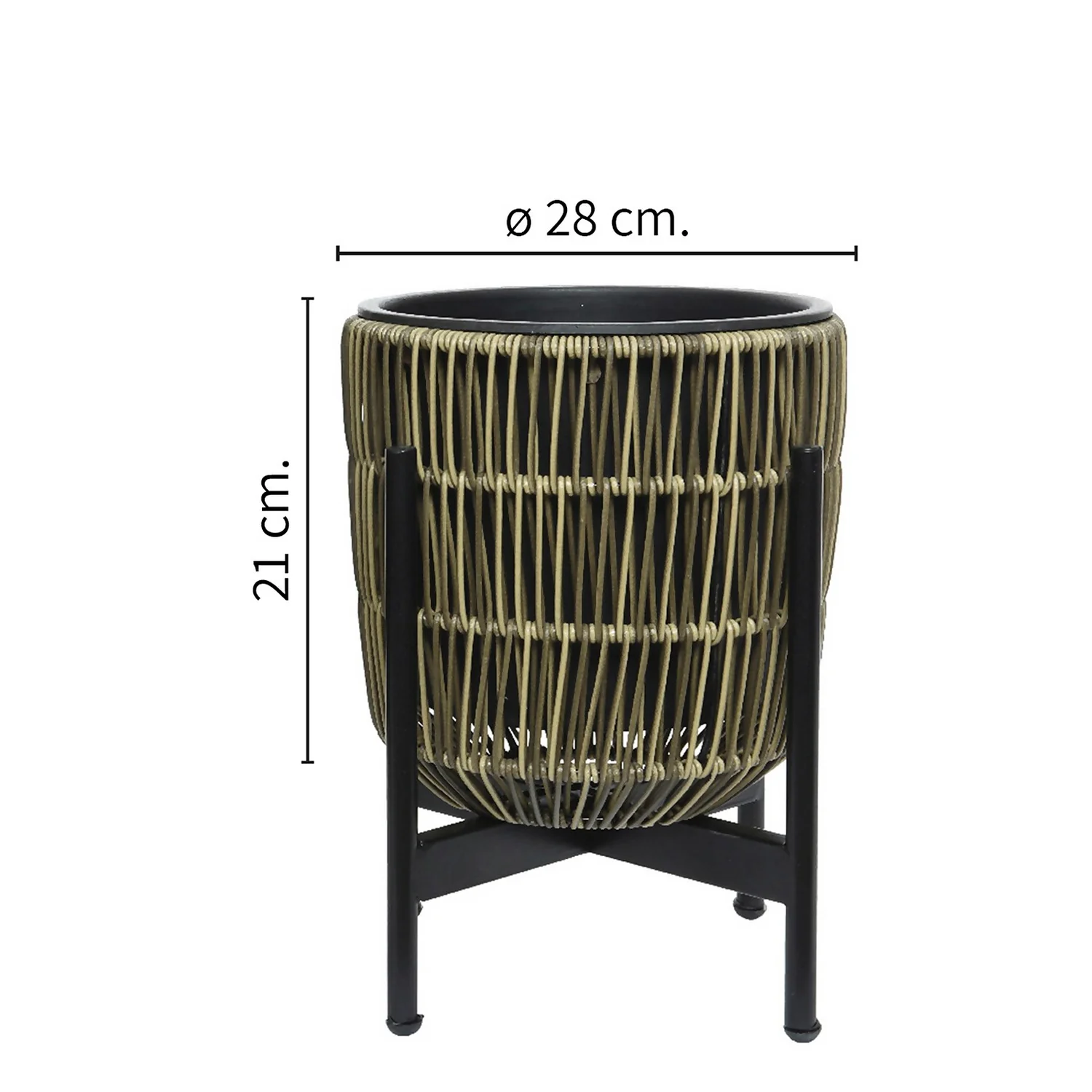 Kate Round Rattan Planter With Legs - Medium 4 Kate Round Rattan Planter With Legs - Medium - Image 4