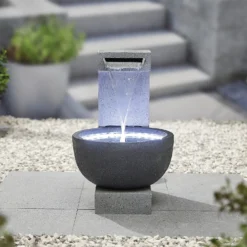 Stylish Fountain Solitary Pour Water Feature With LEDs -Flowerpot Specialty Store 13846046 4764962028389894