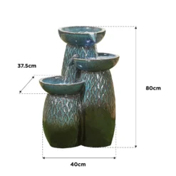Stylish Fountain Glazed Trio Water Feature With LEDs -Flowerpot Specialty Store 13846047 1304962028404822