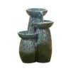 Stylish Fountain Glazed Trio Water Feature With LEDs