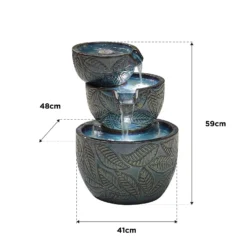 Stylish Fountain Fossil Leaf Water Feature With LEDs -Flowerpot Specialty Store 13846049 1804962028377735