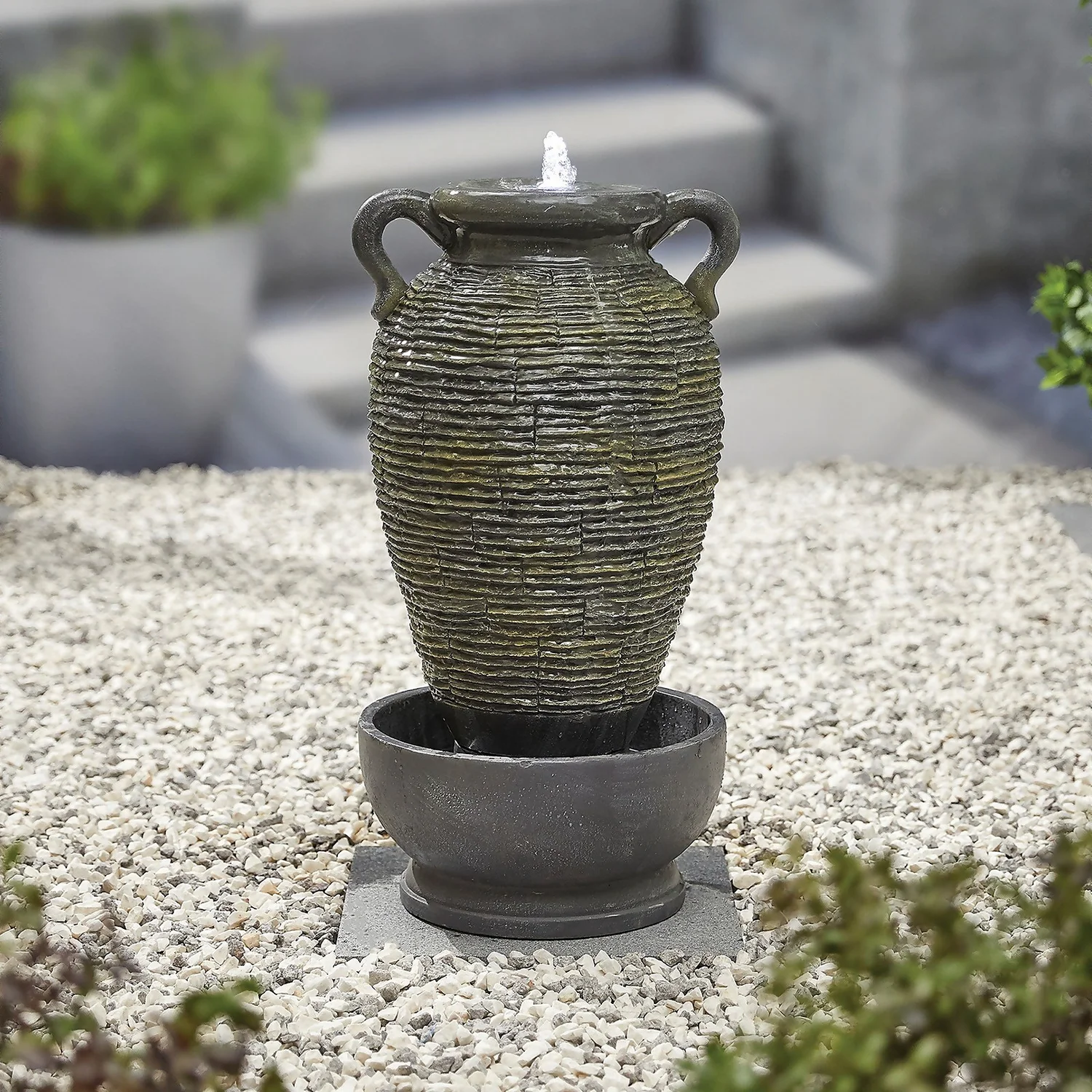 Stylish Fountain Rippling Vase Water Feature With LEDs 2 Stylish Fountain Rippling Vase Water Feature With LEDs - Image 2