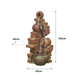 Stylish Fountain Flowing Jugs Water Feature With LEDs -Flowerpot Specialty Store 13846053 1464978881021036