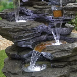 Stylish Fountain Hinoki Springs Water Feature With LEDs 8 Stylish Fountain Hinoki Springs Water Feature With LEDs -Flowerpot Specialty Store 13846067 1164962027829983