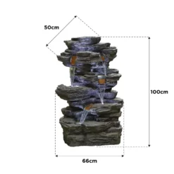 Stylish Fountain Hinoki Springs Water Feature With LEDs 11 Stylish Fountain Hinoki Springs Water Feature With LEDs -Flowerpot Specialty Store 13846067 1224962027971052