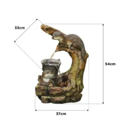 Stylish Fountain Otters Element Water Feature With LEDs 5 Stylish Fountain Otters Element Water Feature With LEDs -Flowerpot Specialty Store 13846070 1334978880968539