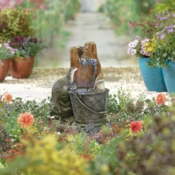 Stylish Fountain Playful Otters Water Feature With LEDs -Flowerpot Specialty Store 13846072 1994962027889299