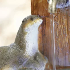 Stylish Fountain Playful Otters Water Feature With LEDs -Flowerpot Specialty Store 13846072 8474962027929886