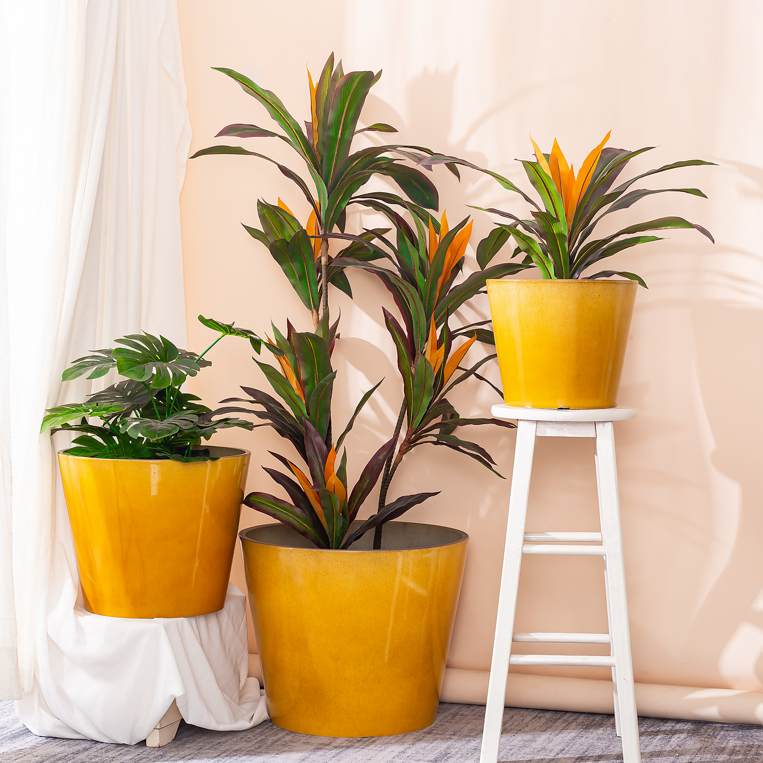 Glazed Finish Planter Mustard 40cm 5 Glazed Finish Planter Mustard 40cm - Image 5