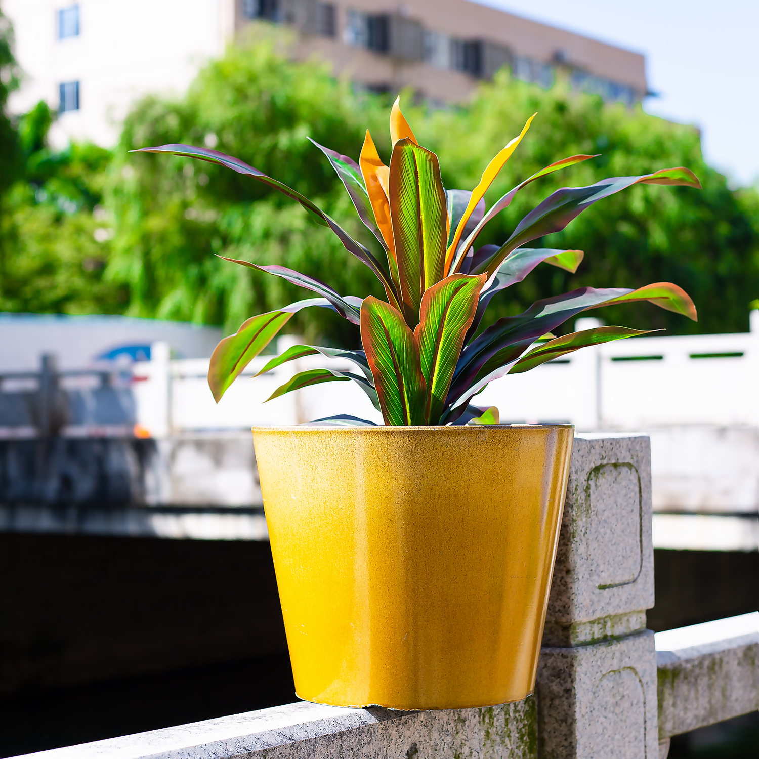 Glazed Finish Planter Mustard 40cm 2 Glazed Finish Planter Mustard 40cm - Image 2
