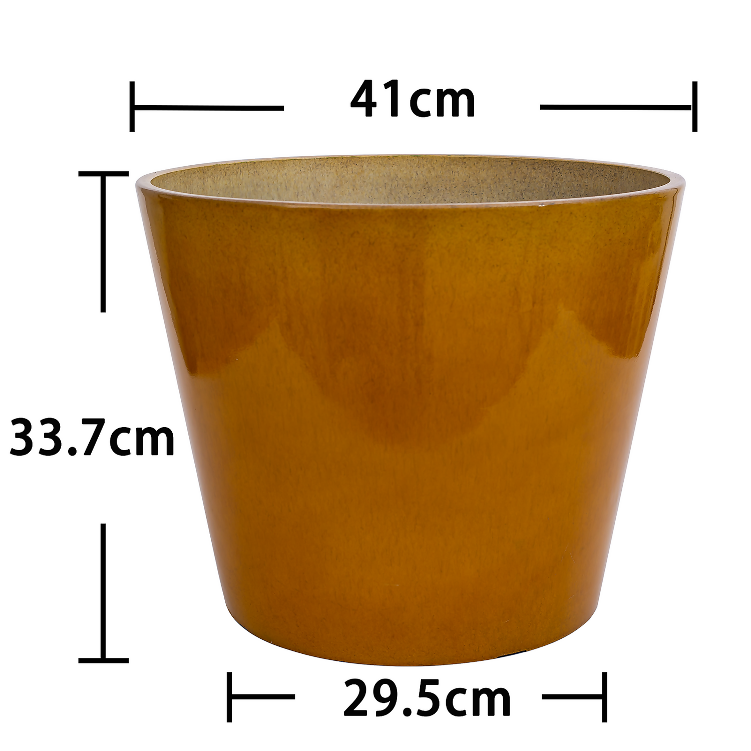 Glazed Finish Planter Mustard 40cm 4 Glazed Finish Planter Mustard 40cm - Image 4
