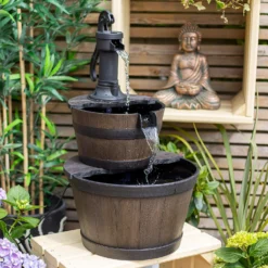 Stylish Fountain Whiskey Barrels Garden Water Feature 14 Stylish Fountain Whiskey Barrels Garden Water Feature -Flowerpot Specialty Store 13944159 1645005844956494