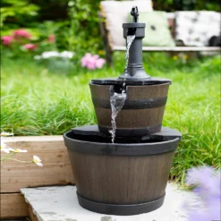 Stylish Fountain Whiskey Barrels Garden Water Feature 17 Stylish Fountain Whiskey Barrels Garden Water Feature -Flowerpot Specialty Store 13944159 3115005845107244