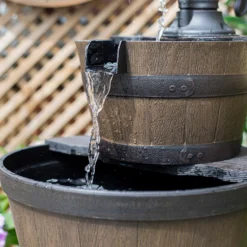 Stylish Fountain Whiskey Barrels Garden Water Feature 13 Stylish Fountain Whiskey Barrels Garden Water Feature -Flowerpot Specialty Store 13944159 4575005844861163