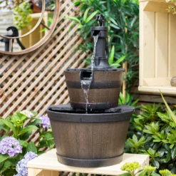 Stylish Fountain Whiskey Barrels Garden Water Feature 12 Stylish Fountain Whiskey Barrels Garden Water Feature -Flowerpot Specialty Store 13944159 7015005844786958