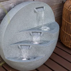 Stylish Fountain Kyoto Falls Garden Water Feature With LEDs -Flowerpot Specialty Store 13947170 1965005844804475