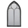 MirrorOutlet Black Somerley Chapel Arch Metal Garden Mirror - 112x61cm