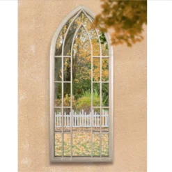 MirrorOutlet Somerley Sunflower Gothic Arch Large Garden Mirror - 150x61 Cm -Flowerpot Specialty Store 13950558 9584987173091575