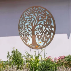 MirrorOutlet Swirl Tree Round Garden Mirror - 100cm -Flowerpot Specialty Store 13950587 1874987139291019
