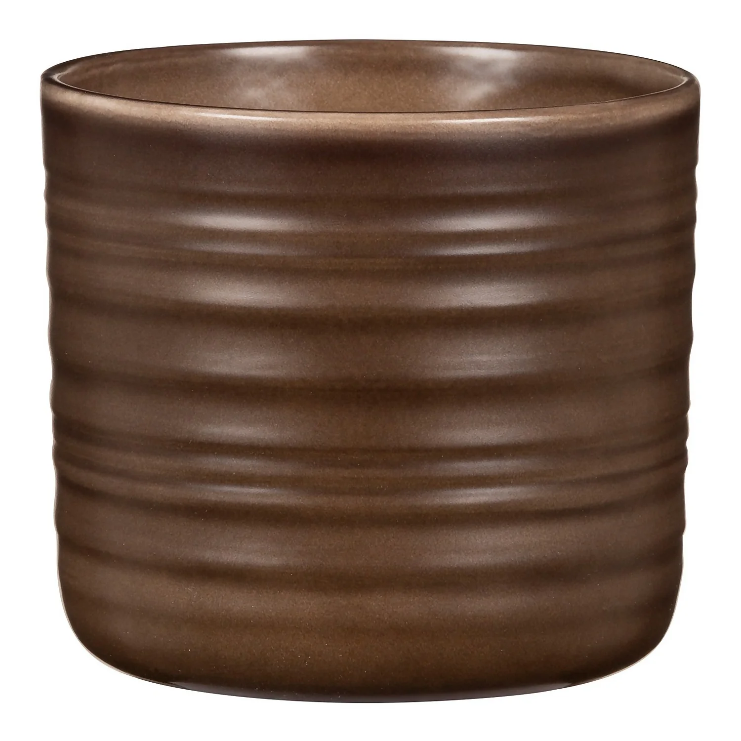 Scheurich Ripple Brown Indoor Pot - 14cm 1 Scheurich Ripple Brown Indoor Pot - 14cm