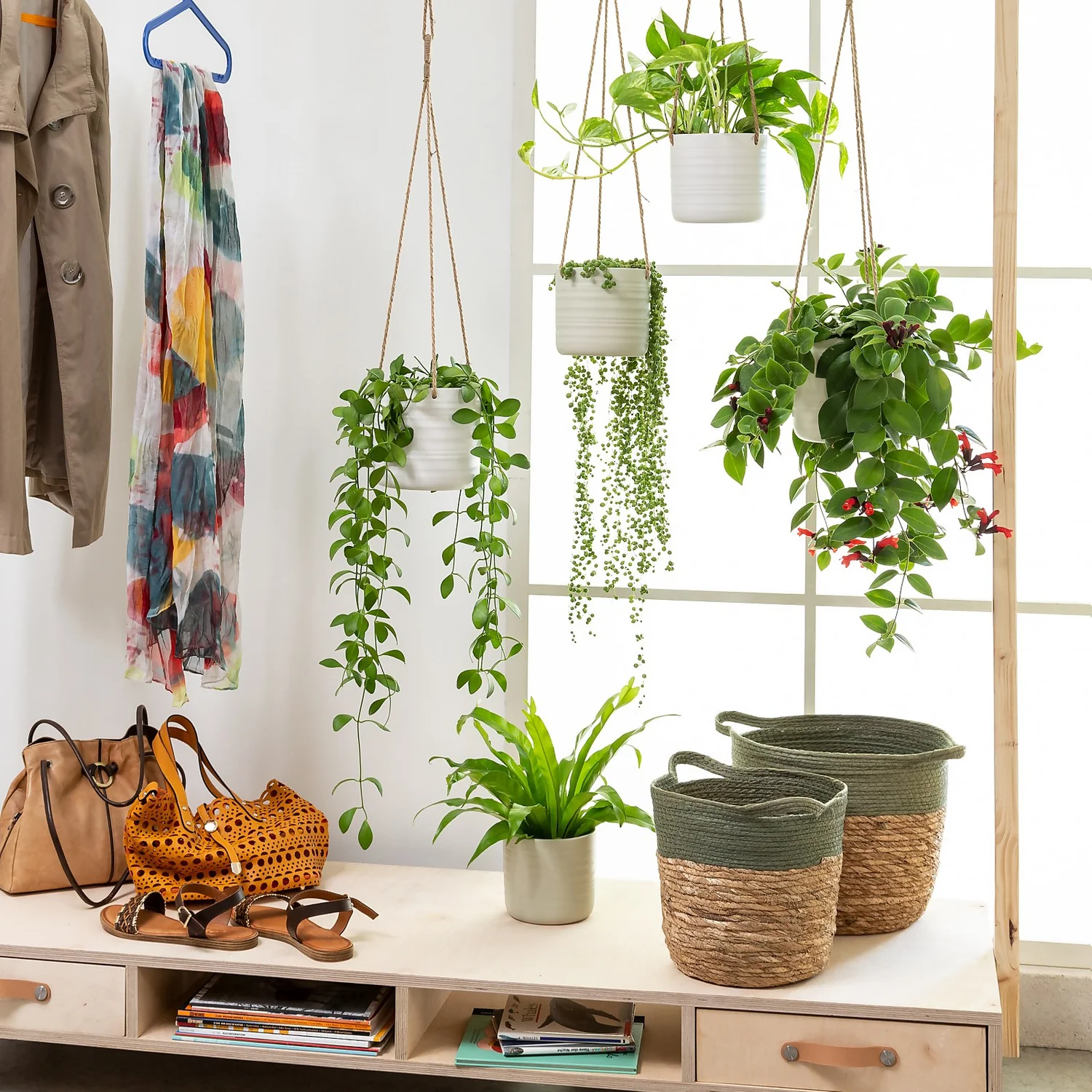 Scheurich Ripple Indoor Hanging Pot White 17cm 2 Scheurich Ripple Indoor Hanging Pot White 17cm - Image 2