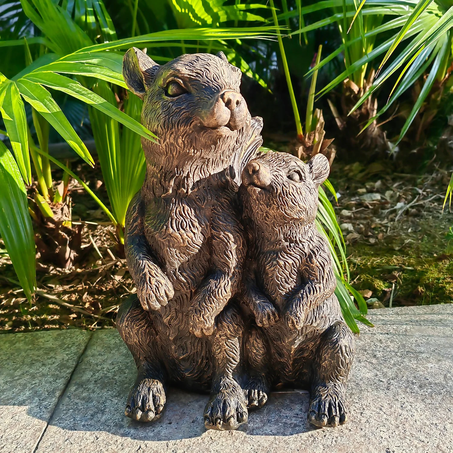 Bronze Look Squirrel Family Garden Ornament 7 Bronze Look Squirrel Family Garden Ornament - Image 7