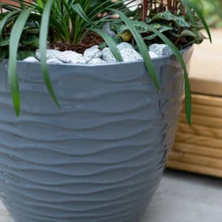Wave Pot Charcoal - 33cm 8 Wave Pot Charcoal - 33cm -Flowerpot Specialty Store 13973616 9385011239920412