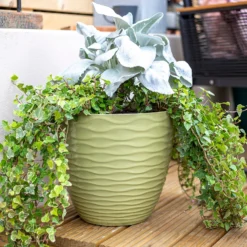 Wave Pot Olive - 33cm -Flowerpot Specialty Store 13973617 8945011239984387