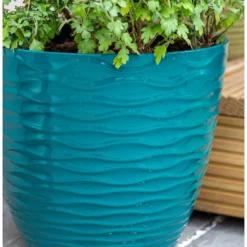 Wave Pot Teal - 33cm 9 Wave Pot Teal - 33cm -Flowerpot Specialty Store 13973618 7925011239947874