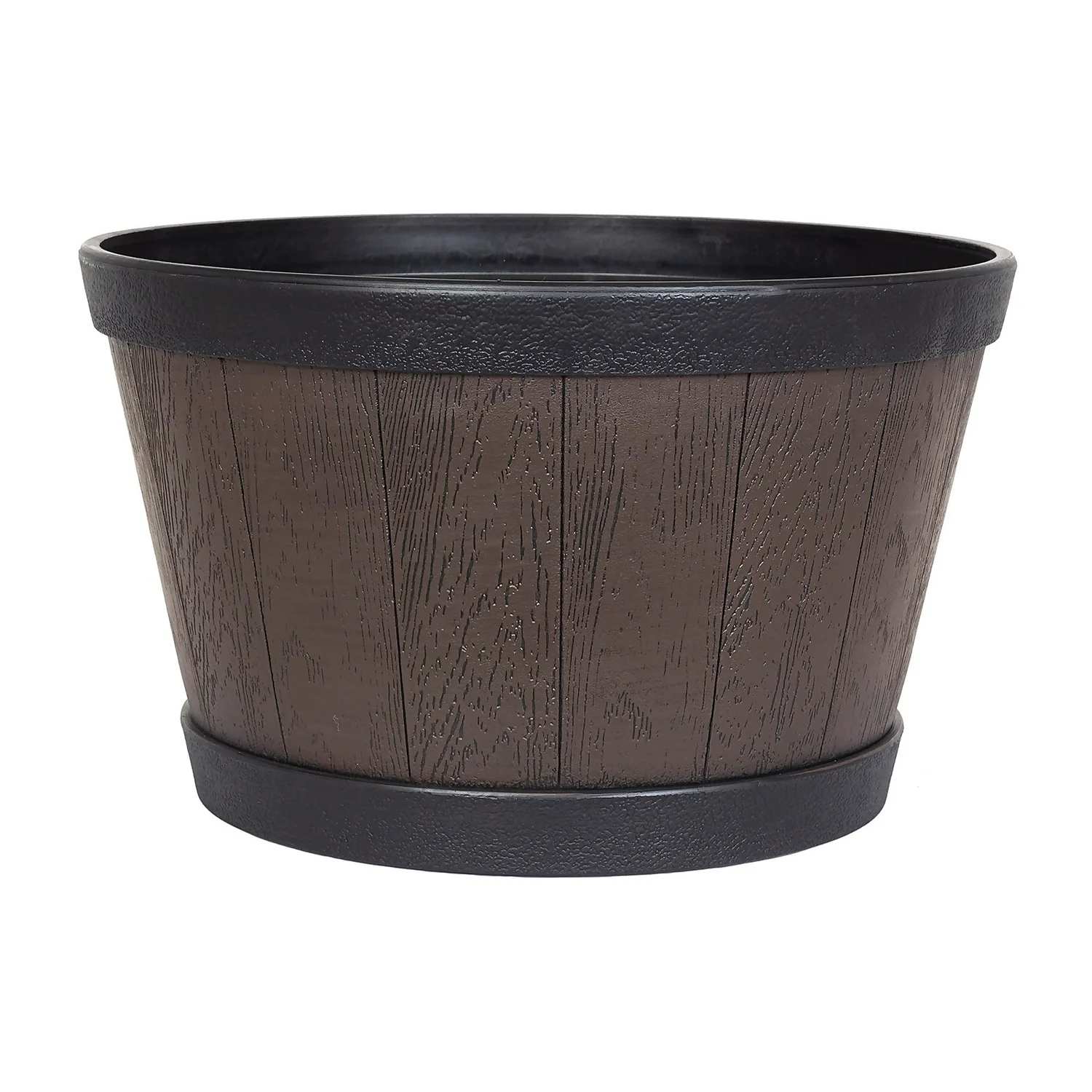 Banded Whiskey Barrel Planter - 39cm 1 Banded Whiskey Barrel Planter - 39cm