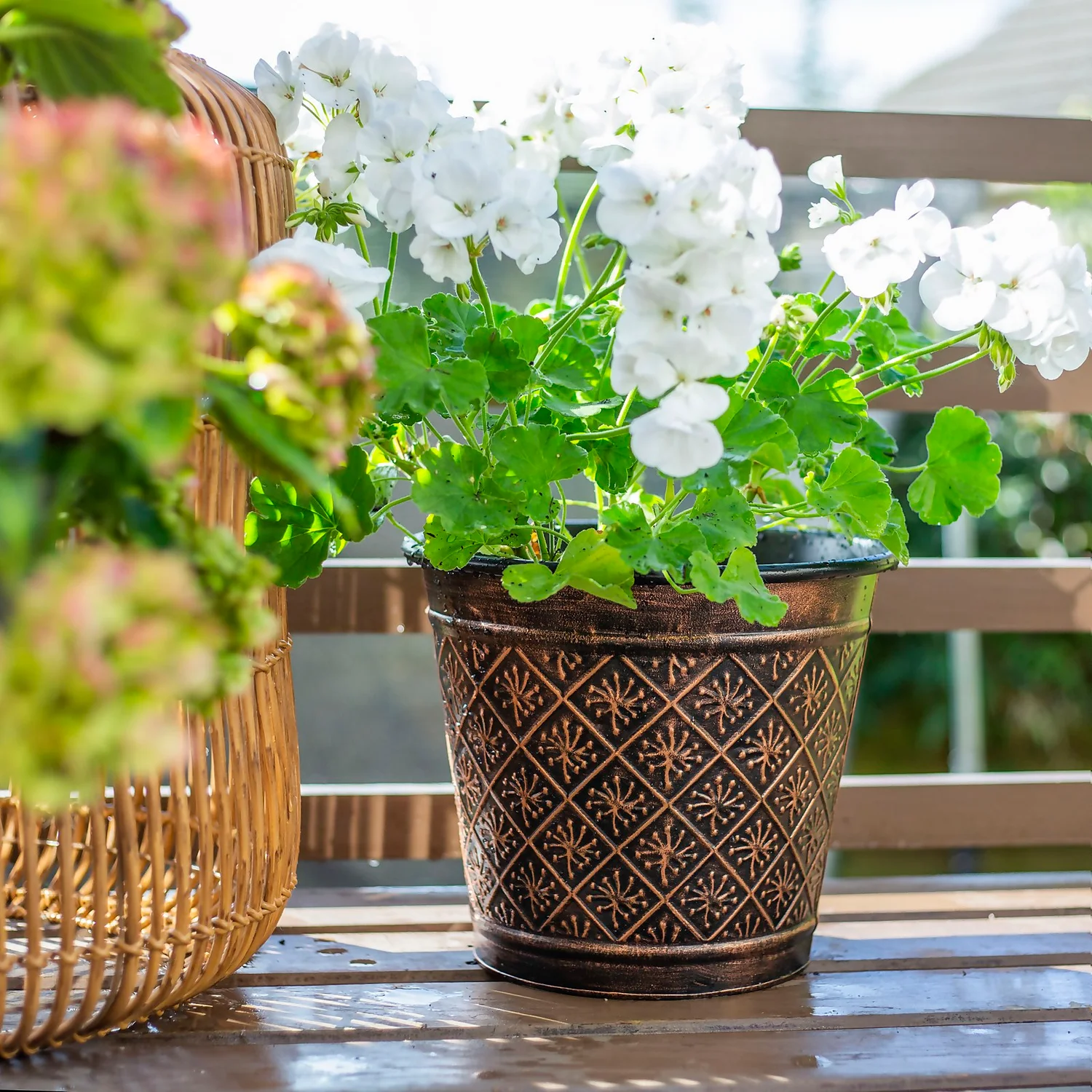Vintage Allium Patterned Cone Pot - 37cm 2 Vintage Allium Patterned Cone Pot - 37cm - Image 2