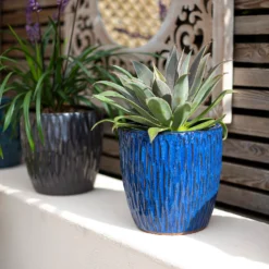 Chiswick Textured Pot Blue - 32cm -Flowerpot Specialty Store 13973624 4745011242733098