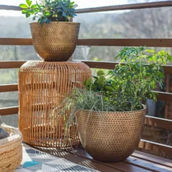 Suva Hammered Pot Bronze - 38cm -Flowerpot Specialty Store 13973655 8695011805727867