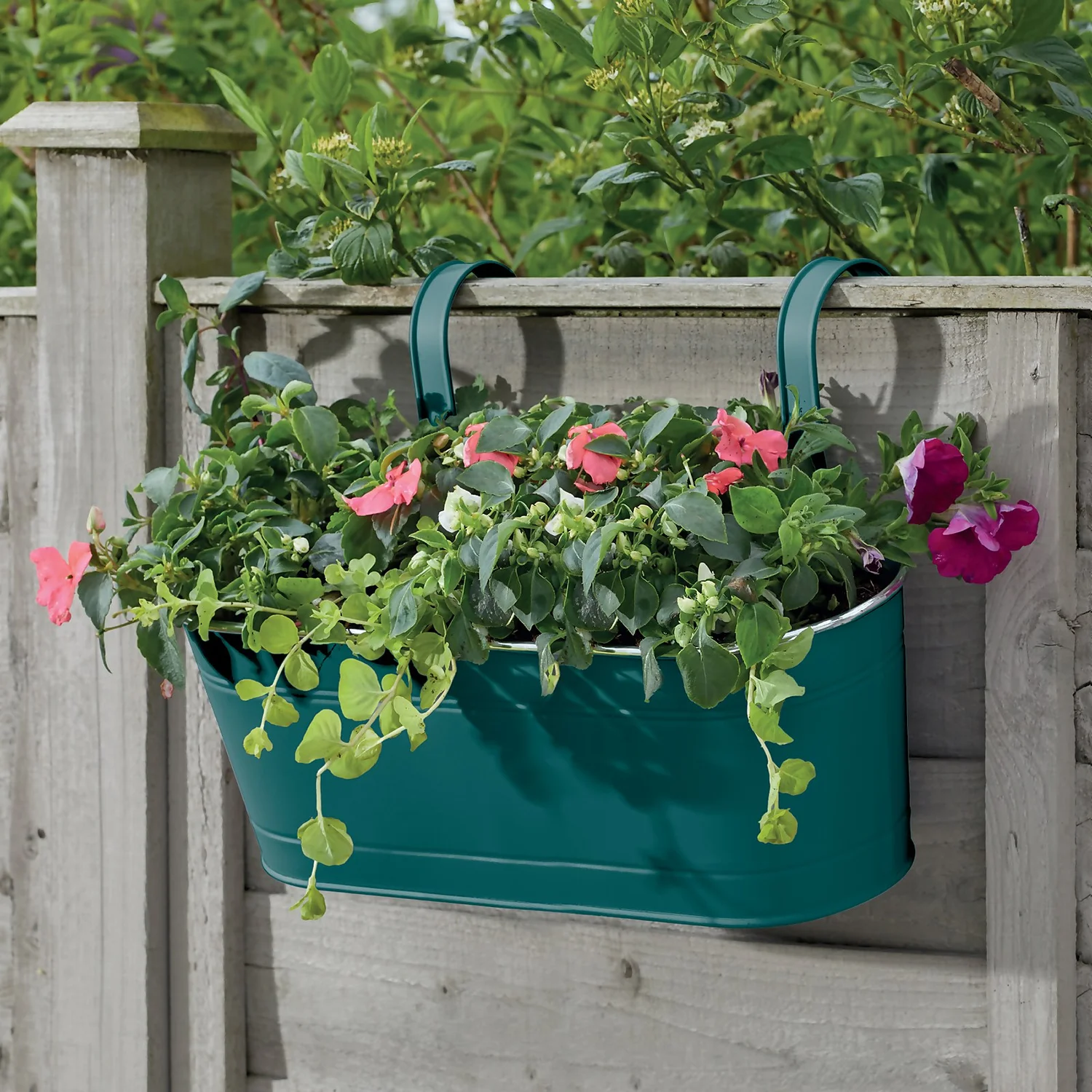 15in Fence & Balcony Planter - Blue 2 15in Fence & Balcony Planter - Blue - Image 2