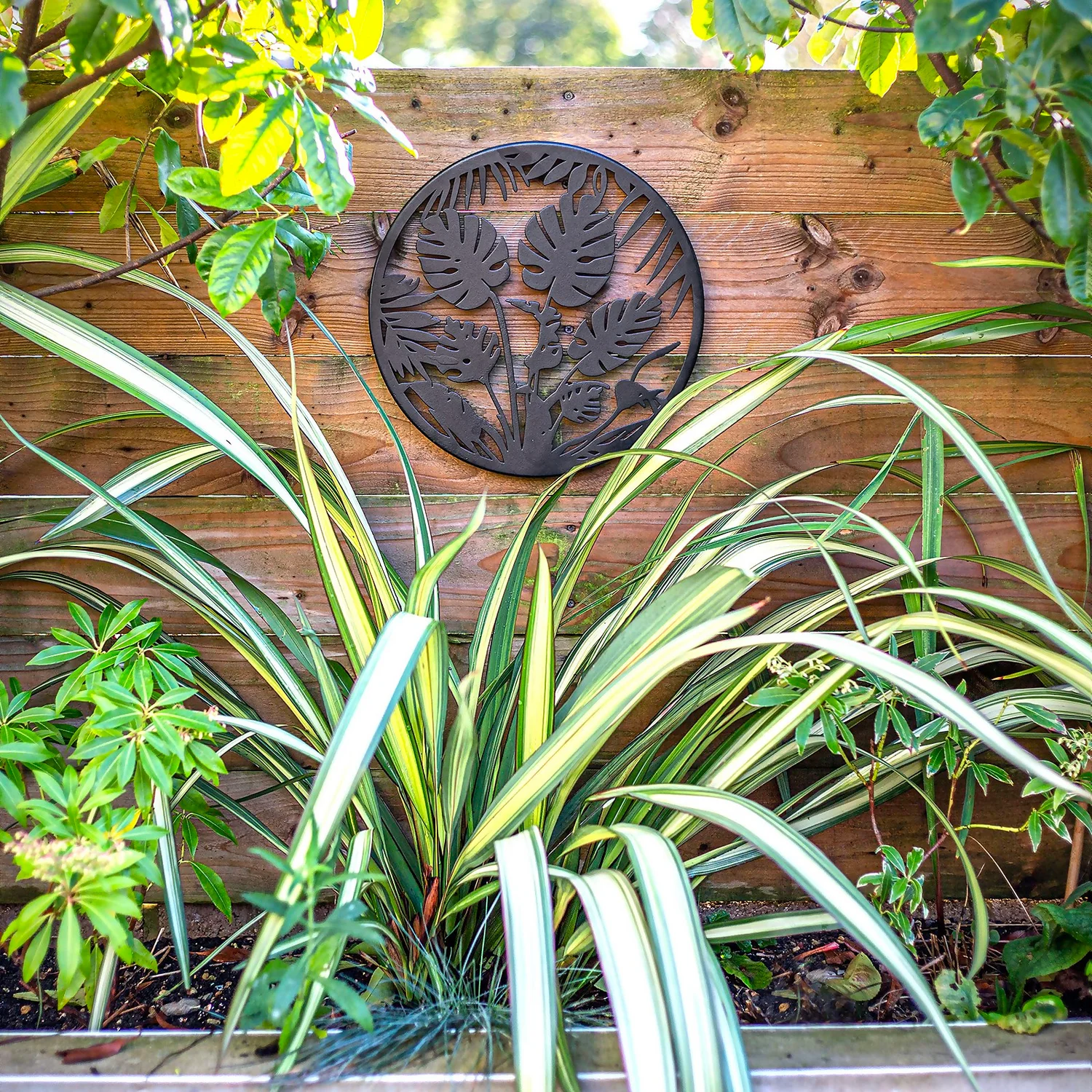 Jungle Leaf Garden Wall Art 35cm - Black 4 Jungle Leaf Garden Wall Art 35cm - Black - Image 4