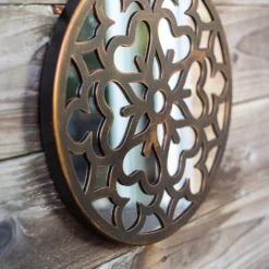 Round Laser Cut Outdoor Mirror 35cm - Bronze 10 Round Laser Cut Outdoor Mirror 35cm - Bronze -Flowerpot Specialty Store 13981008 1435005835489778