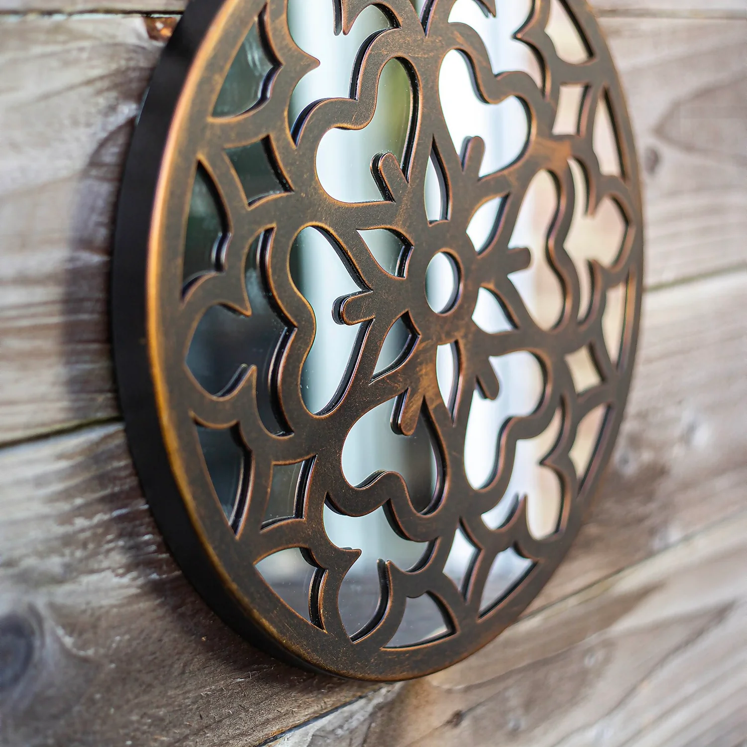 Round Laser Cut Outdoor Mirror 35cm - Bronze 5 Round Laser Cut Outdoor Mirror 35cm - Bronze - Image 5