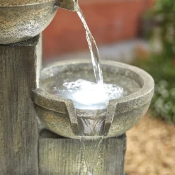 Stylish Fountain Ash Columns Water Feature With LEDs -Flowerpot Specialty Store 14519359 2355047822573173